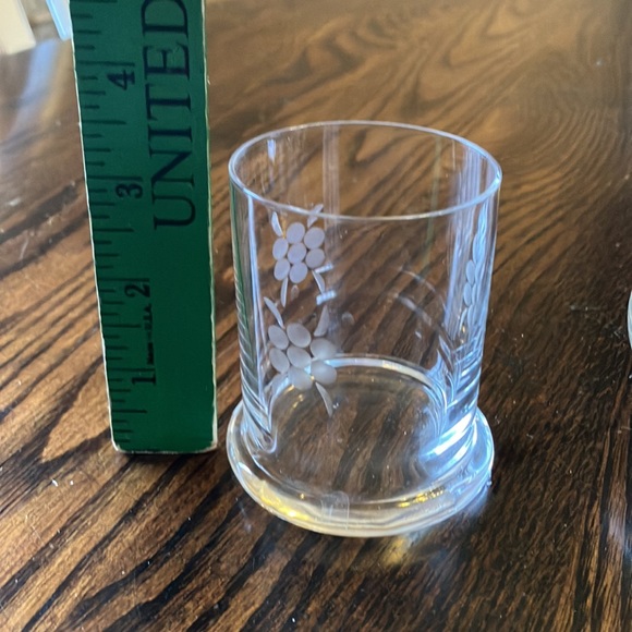 Vintage Side-table Etched Glass Pitcher and Glass - Picture 4 of 7